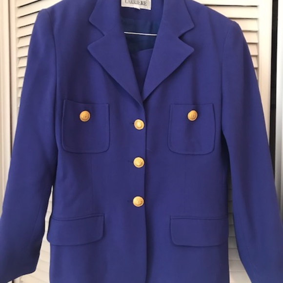 Attractive Purple Suit with Gold Buttons - Picture 3 of 4